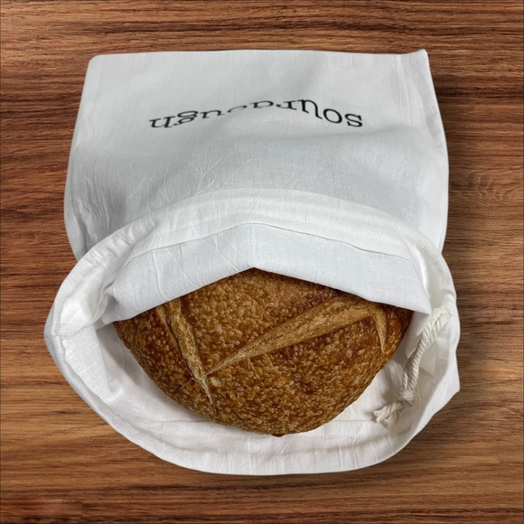 Farmhouse Rustic "Sourdough" Handmade Cotton Linen Bread Bag, Homemade Bread Bag - Picture 2 of 5